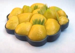 lipoma lemon brooch yellow plastic