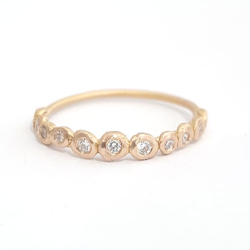 diamond 14ct gold pebble ring bridget kennedy