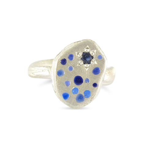Bridget Kennedy Blue Rajasthani Sapphire and silver ring