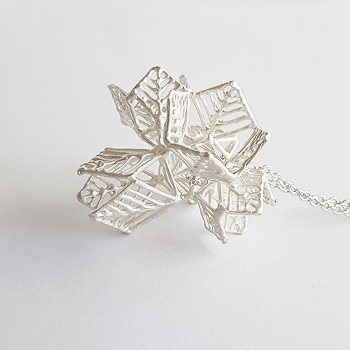 Anna Vlahos silver necklace five flower pendant