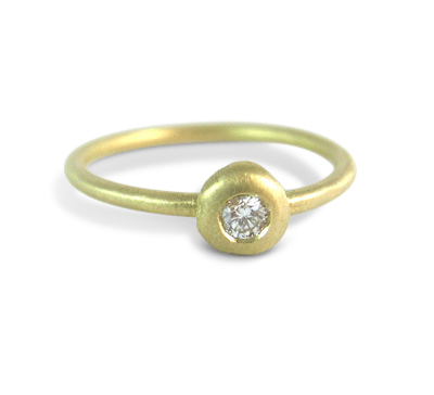 gold diamond pebble ring