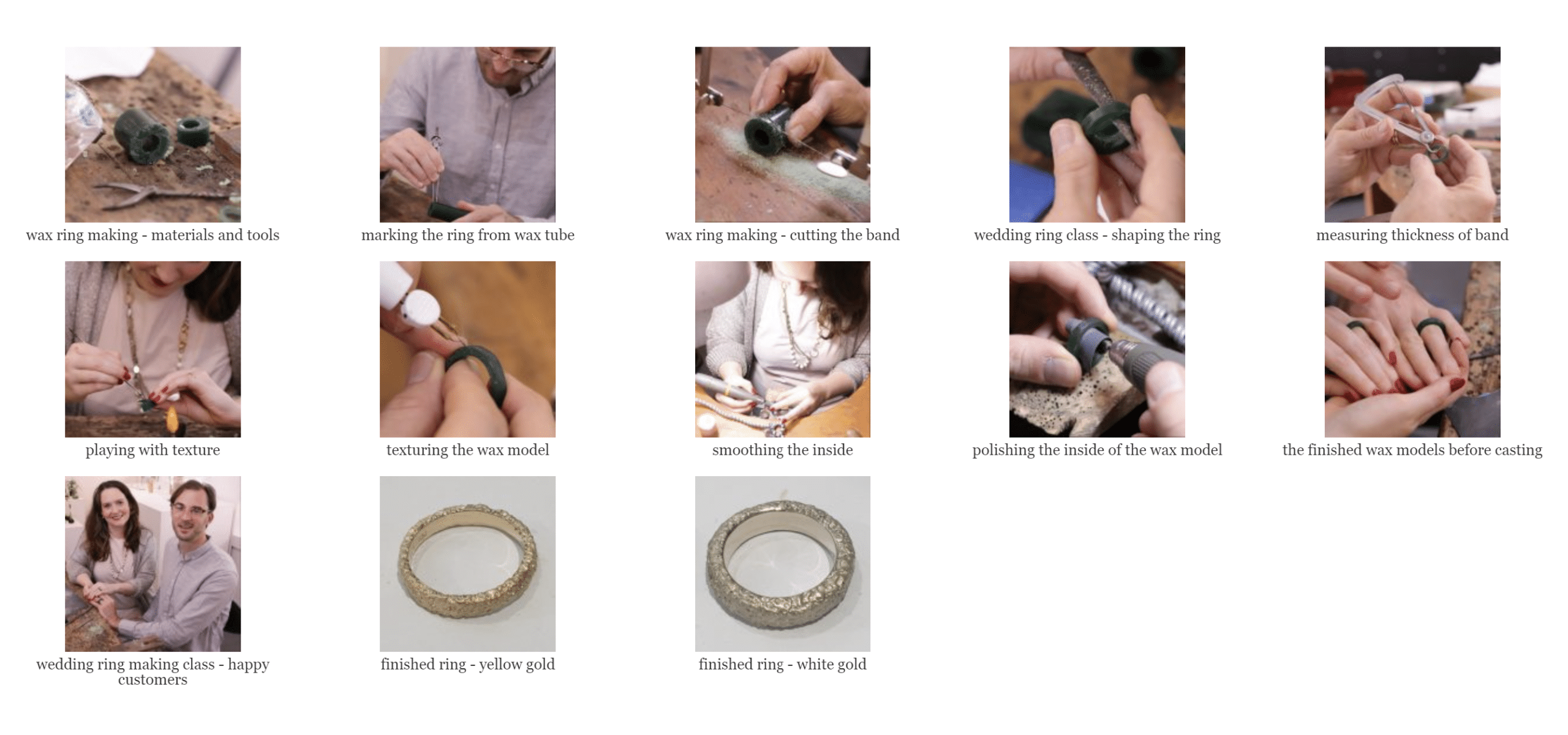 wedding ring wax model making workshop