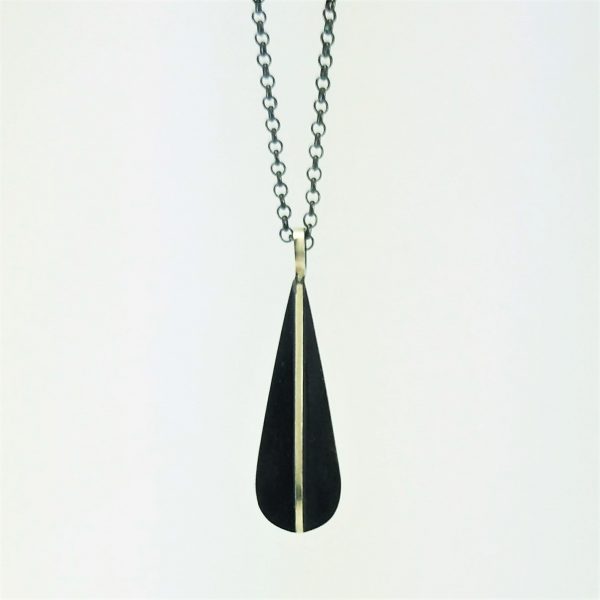 droplet blackened silver necklace