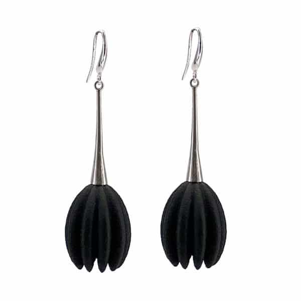 Black Hula silver earrings