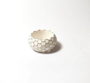 gold and wax honeycomb ring