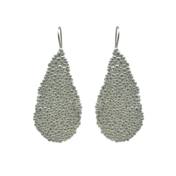 sterling silver solid pebble earrings