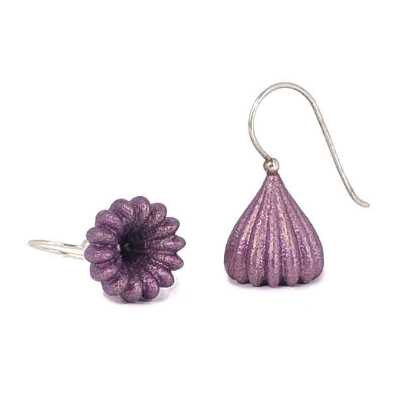 Jenny Fahey short pod violet earrings