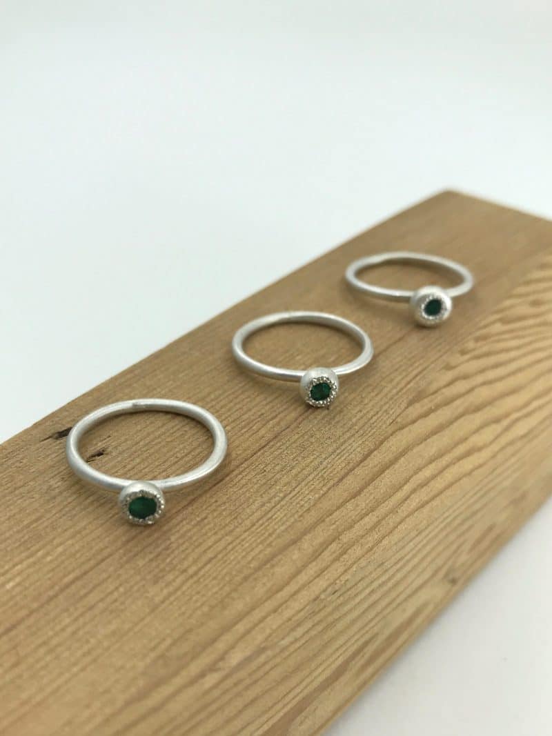 emerald stacking rings
