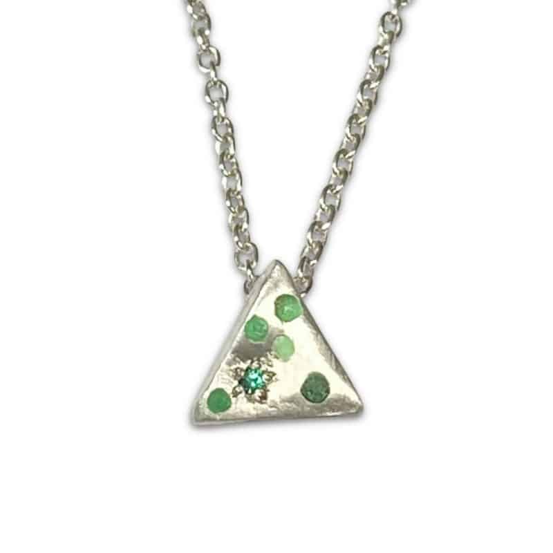 rajasthani green triangle pendant