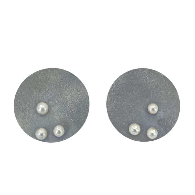 titanium discs with sterling silver dots studs