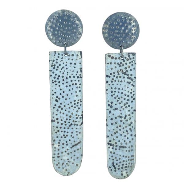 going dotty pale blue and oxidised sterling silver drops