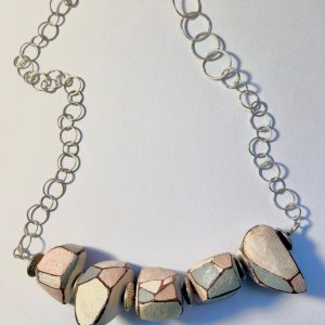 Linda Blair wooden and silver necklace