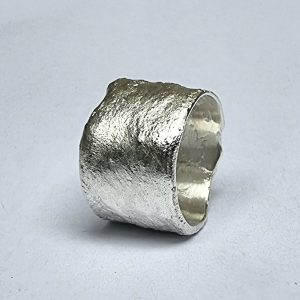 textured organic sterling silver ring